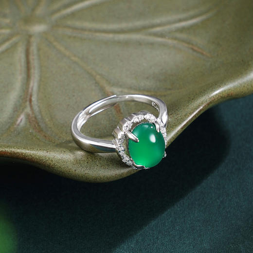 子佩集【春风得意】银S925戒指【JZ017545】绿玉髓2602 商品图1