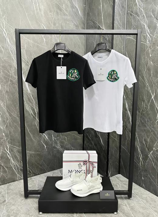 F032724夏季新款端丝光棉男女同款胸前徽标涂鸦logo短袖T恤 商品图0