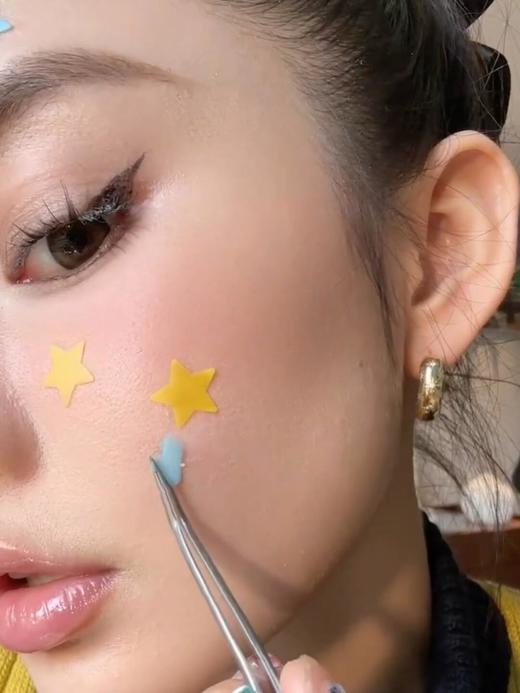 羽素星星痘痘贴男女遮瑕隐形祛痘贴可爱五角星闪豆豆贴可上妆青春 商品图3