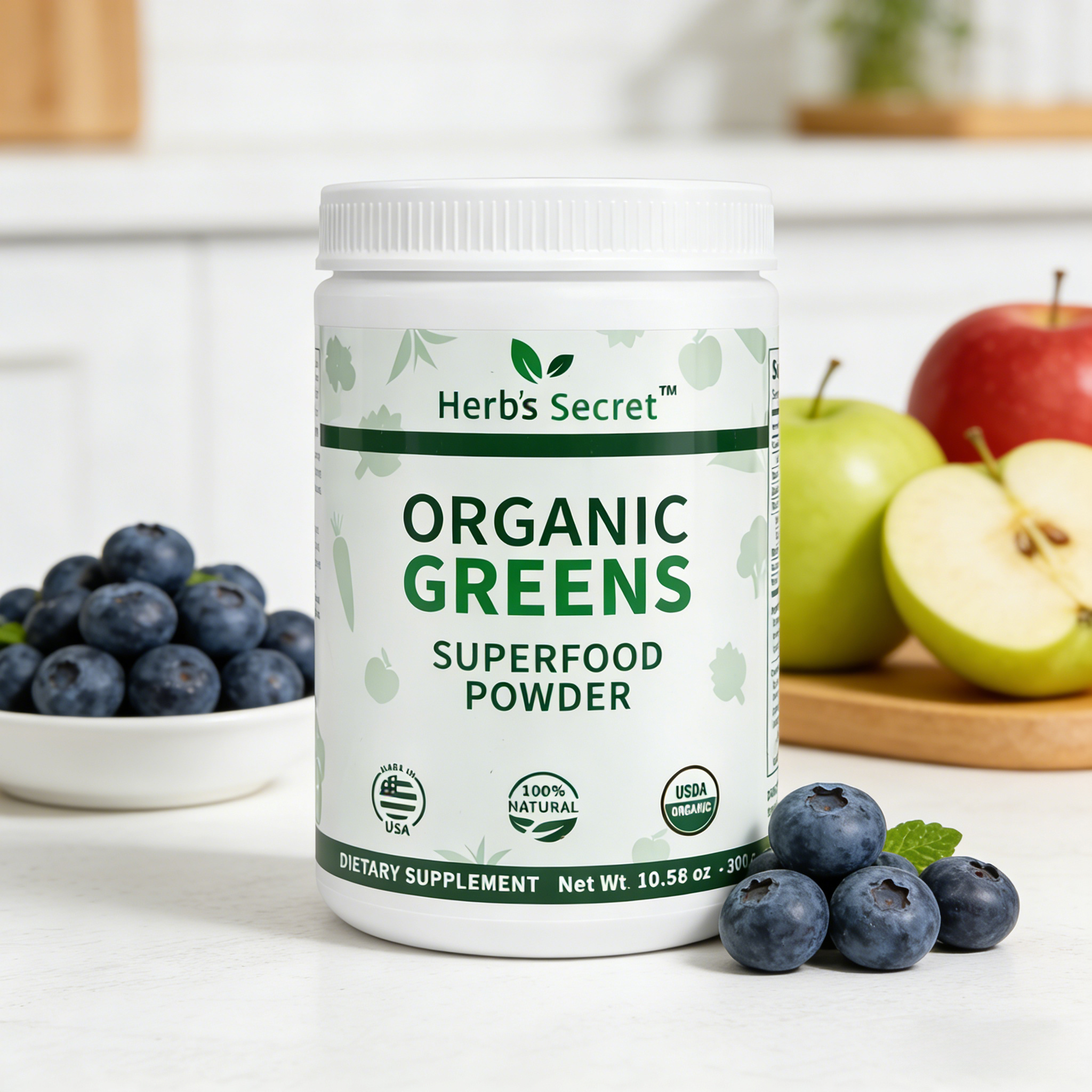 美国Herb’s Secret  SuperFood有機蔬果粉绿粉 300g