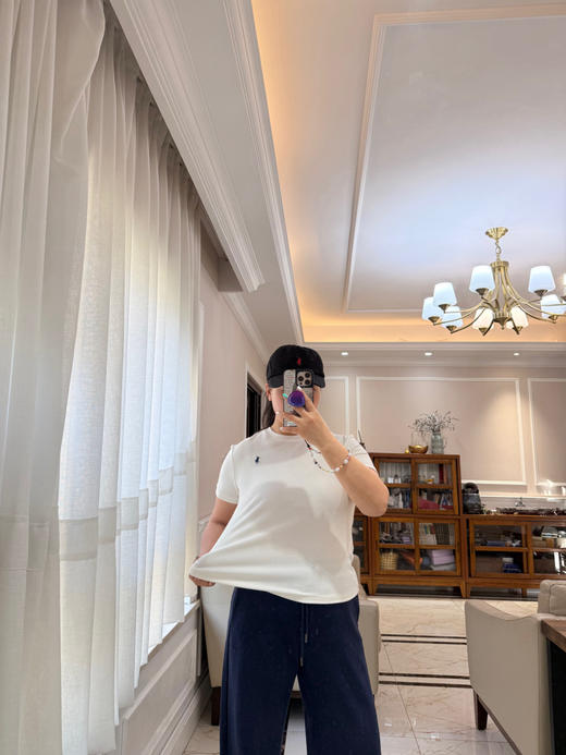 328-1 一周发‼️渠道货 细腻磨绒超弹力 小马圆领短袖T恤 别家298😂 自留L 超级好穿 商品图7