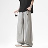 F032730新款美式宽松阔腿裤百搭运动休闲拖地工装纯色伞兵裤 商品缩略图5