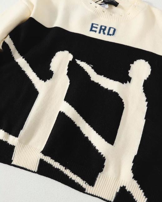 F032719时尚偏短款宽松修身高街手工破坏羊绒情侣款毛衣 商品图4