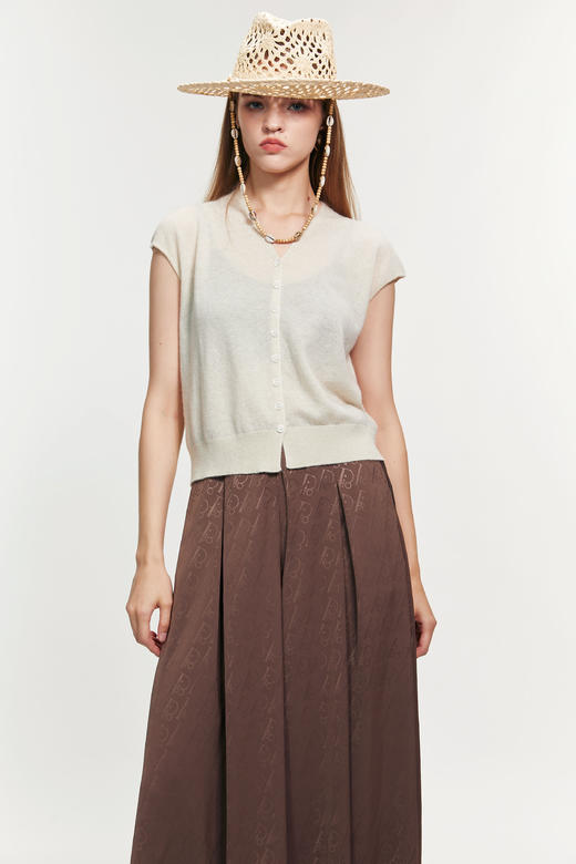 SAFICOO 优雅气质 轻薄无袖背心式羊绒衫 商品图1