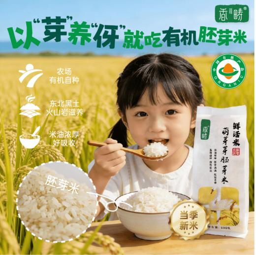 【2025年秋收】谦益香畴有机胚芽米500g 自然农耕东北原产生态稻花香 营养粥米 软糯回甘 米油浓厚 商品图0