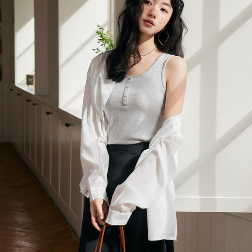 壳木KEMU 天丝亚麻衬衫 柔软亲肤 宽松舒适 立领衬衫9749/老钱风衬衫9751 商品图8