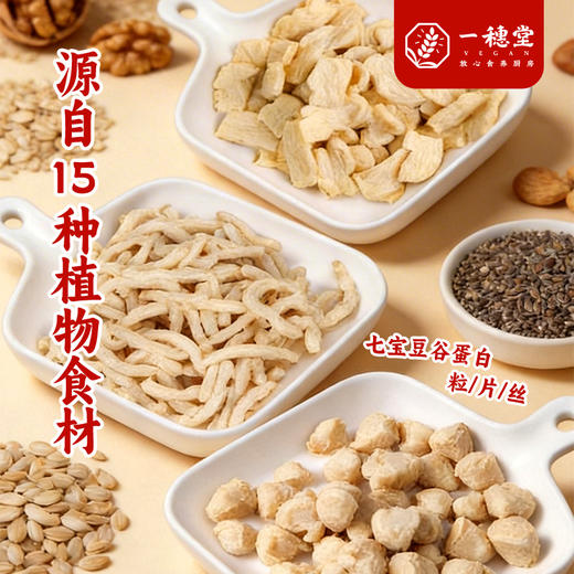 七宝豆谷拉丝蛋白 | 100g/袋 蛋白片/丝/粒 非油炸高蛋白植物肉 轻食饱腹 一穗堂「3袋起包邮」 商品图0