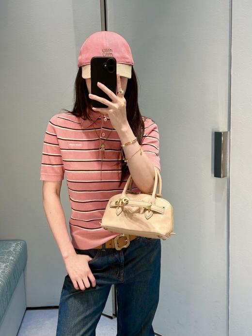 Miu* 26Ss春夏新款 撞色条纹棉质Polo短袖针织衫（MM） 商品图2