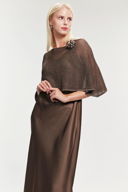 SAFICOO 时尚百搭 斗篷式镂空针织短款披肩 商品图3