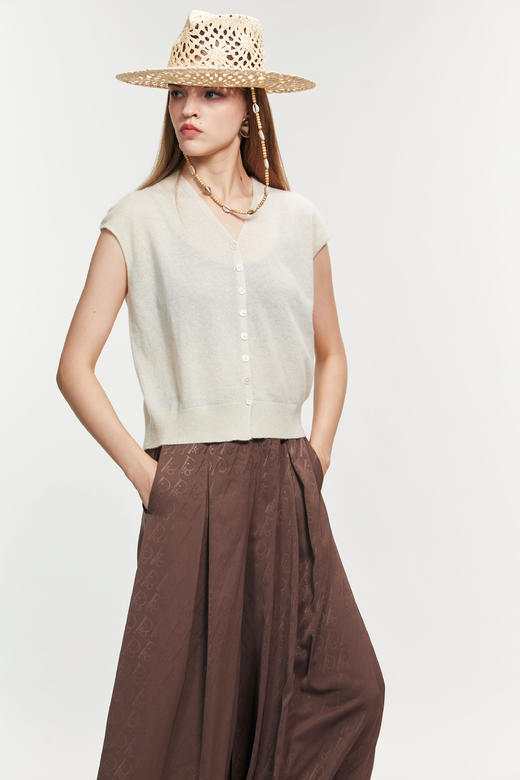 SAFICOO 优雅气质 轻薄无袖背心式羊绒衫 商品图2