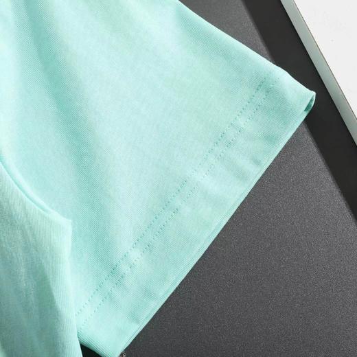 F032703早春新款男女同款纯棉双纱水洗面料绣花标识短袖T恤 商品图13