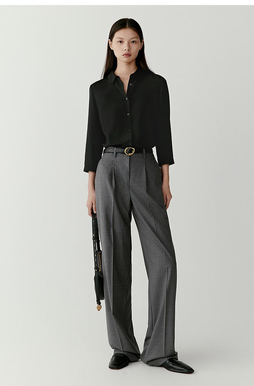 327-2 绝杀亏清 小禾七分袖 真丝弹力重绉 翻领衬衫 通勤一级棒👍 商品图7