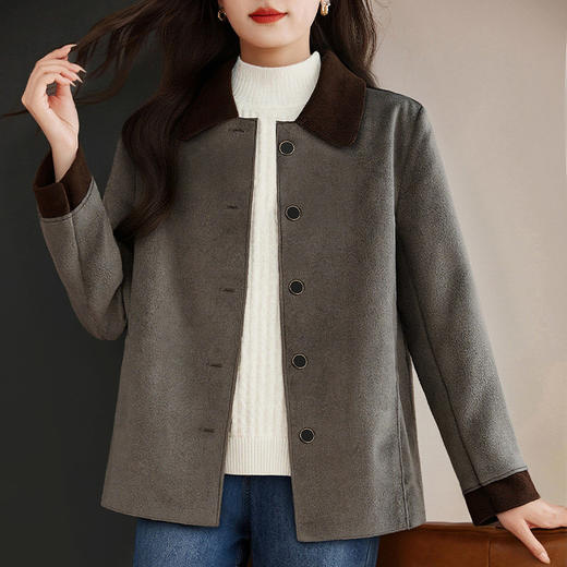 大码仿羊绒外套女新款冬装中长款时尚洋气减龄翻领上衣秋冬高级感 商品图0