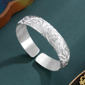 子佩集S999手工银【莲开启韵】手镯【ZYG017】原创设计2602