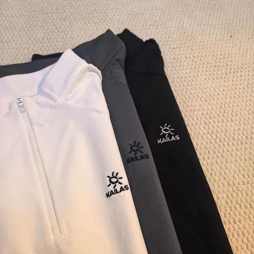 F032709夏季新款运动户外速干吸汗排汗半开胸立领长袖T恤 商品图5