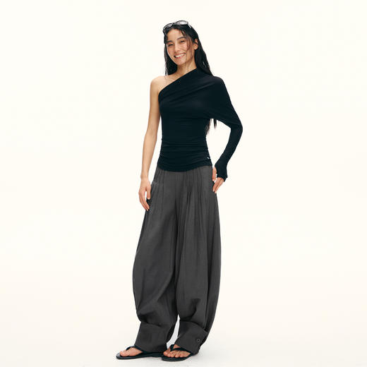 Ariseism黑标 羊毛卷边灯笼裤女冬季新款阔腿长裤子 商品图4