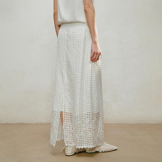 【林栖设计小店】手工钉花|时装周同款格纹绣花宽松2026夏新款百搭半身裙1962202 商品图6