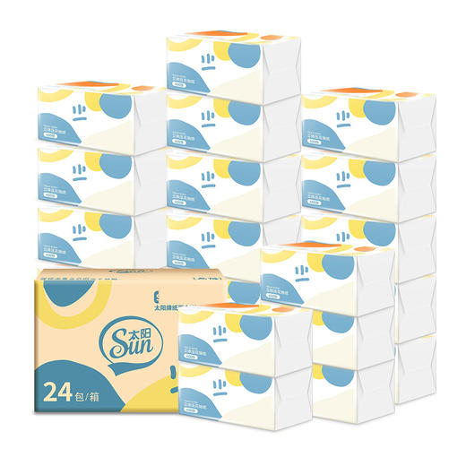 太阳 中顺洁柔棉感抽纸4层100抽*24包 JS0R100-24E 商品图0