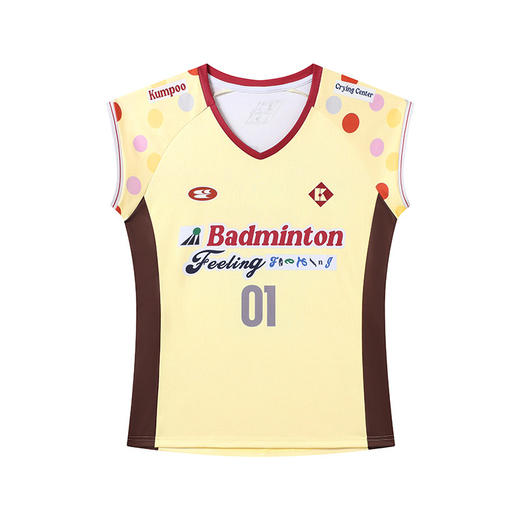 CryingCenterx薰风联名2.0吸湿速干小飞袖拼色波点羽毛球休闲赛服 商品图8