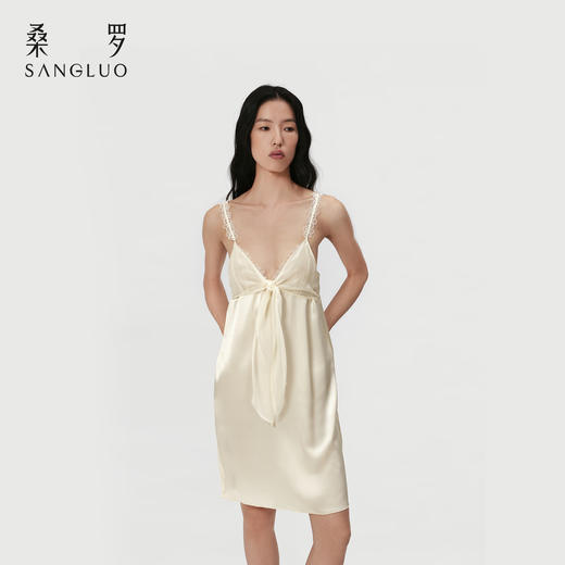 蕾丝回潮』桑罗法式真丝吊带短裙100%桑蚕丝女睡裙可外穿2026新款 商品图4