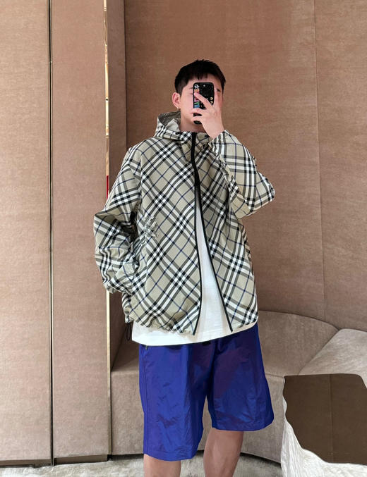 男款刺绣格纹连帽外套lv007 商品图3