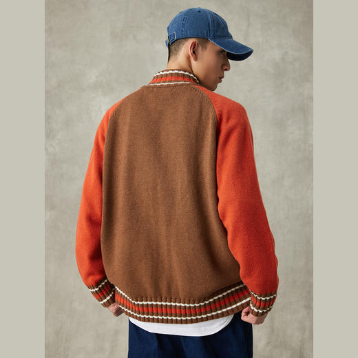 NPC潮牌环保纱线开衫立领毛衣柔软情侣撞色秋冬休闲上衣NP38SW37 商品图2