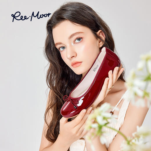 REEMOOR睿慕蛋卷鞋女红色浅口平底鞋软底船鞋芭蕾舞单鞋瓢鞋女鞋2512A6 商品图0