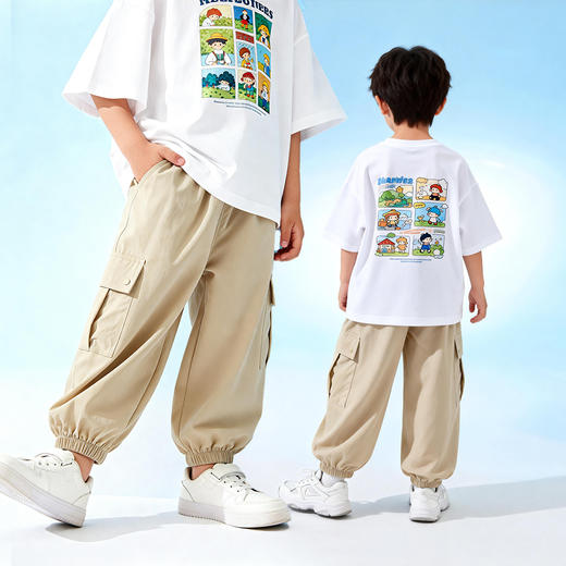 贝贝怡童装儿童防蚊裤2026夏季新款男女童休闲工装裤洋气束脚长裤ZB2FK011 商品图8