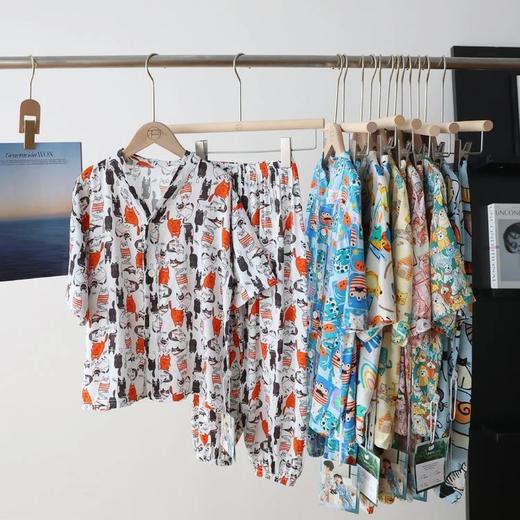 【秒杀】新增成人款❗️喜林贝尔儿童棉绸睡衣来咯❗️莱赛尔➕棉绸❗️舒服到爆❗️【莱纱绸-涂鸦家居服】丝滑软糯真心舒服哦❗️夏日的小救星 商品图5