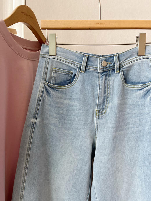 【可以跑步的牛仔裤】噢蜜ooomeooo梨形天敌九分牛仔裤 商品图8