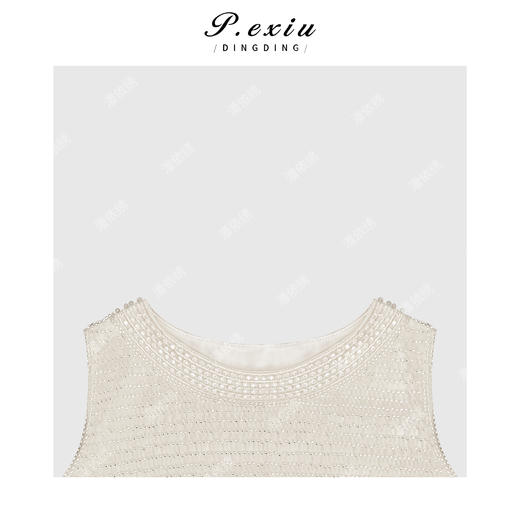 03-5潘依绣丁丁宠粉高级重工水晶珠无袖圆领连衣裙Q22506 商品图2