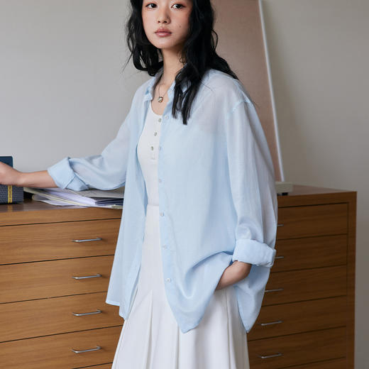 壳木KEMU 天丝亚麻衬衫 柔软亲肤 宽松舒适 立领衬衫9749/老钱风衬衫9751 商品图10