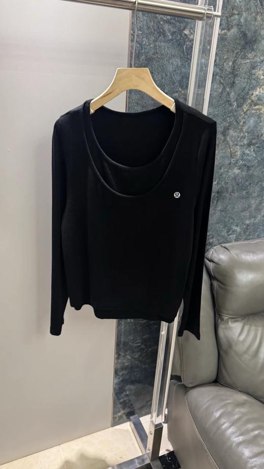 F032711一包两件装春夏款上新休闲运动宽松大U领亲肤透气修身T恤 商品图7