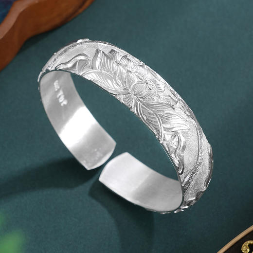 子佩集S999手工银【风荷举华】手镯【ZYG026】原创设计2602 商品图0