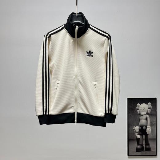 阿迪达斯三叶草拼色立领情侣拉链外套 商品图3
