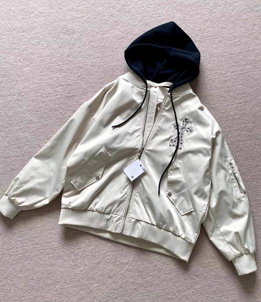 F032782帽子可拆卸款后背刺绣logo复古夹克外套男女同款 商品图5