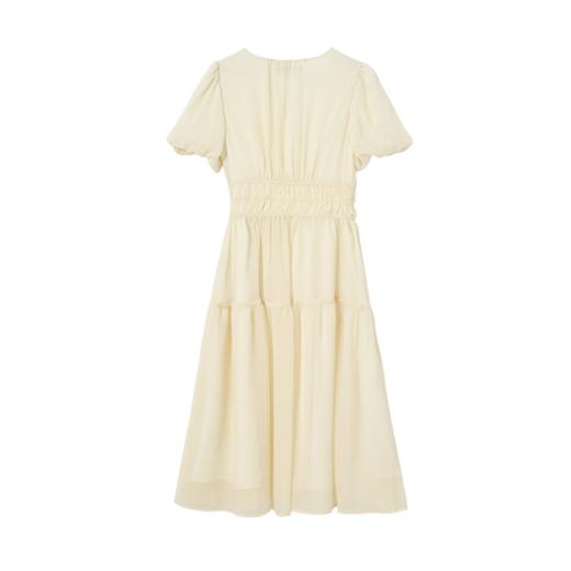 法式温柔泡泡袖茶歇裙女夏季收腰显瘦度假风中长裙连衣裙LXD50902 商品图3