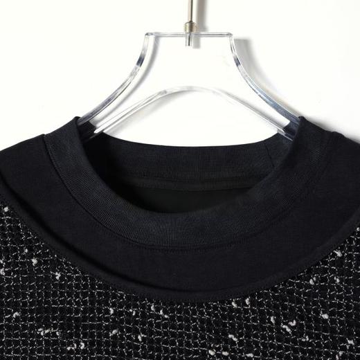 SDSA男装2026新款高贵轻奢潮牌网格马甲拼接假两件圆领短袖T恤潮 商品图2