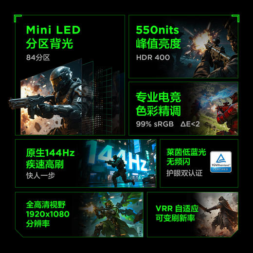 【FFALCON雷鸟】雷鸟F5 24.5英寸 144Hz MiniLED电竞显示器 低蓝光护眼认证 HDR400 电脑显示屏 高亮不反光 R25Q51-FHD 商品图1