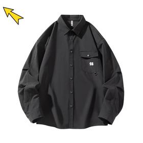 F032733春季新款时尚简约纯棉立体男女同款工装风长袖外套