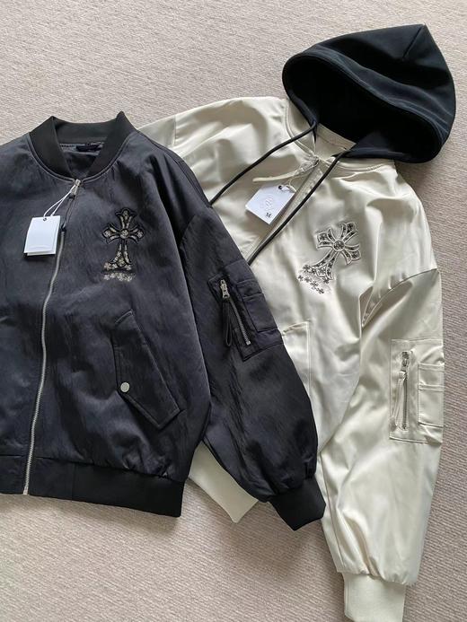 F032782帽子可拆卸款后背刺绣logo复古夹克外套男女同款 商品图1