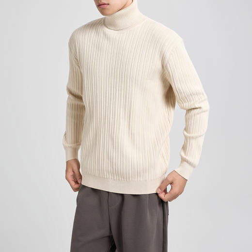 墨麦客男装两翻领基础针织衫男2025冬季新款简约高领毛衣男22022 商品图2