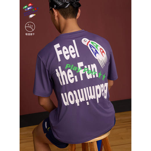 CryingCenterxkumpoo薰风联名2.0速干复古运动羽毛球休闲男生短袖 商品图0