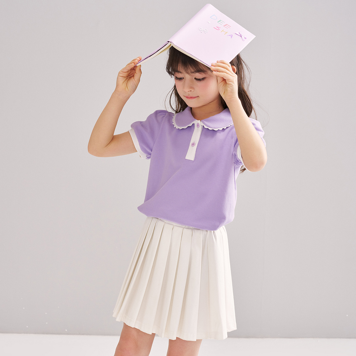 笛莎Deesha 2026年夏季新款松饼熊女童短袖T恤