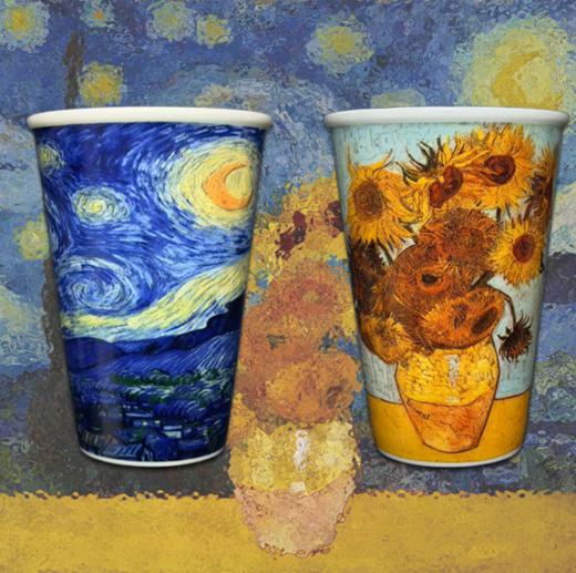 《星月夜》《向日葵》主题杯，梵高学院授权，融入东方景德镇千年陶瓷工艺， 打造出两款艺术陶瓷杯。 商品图2