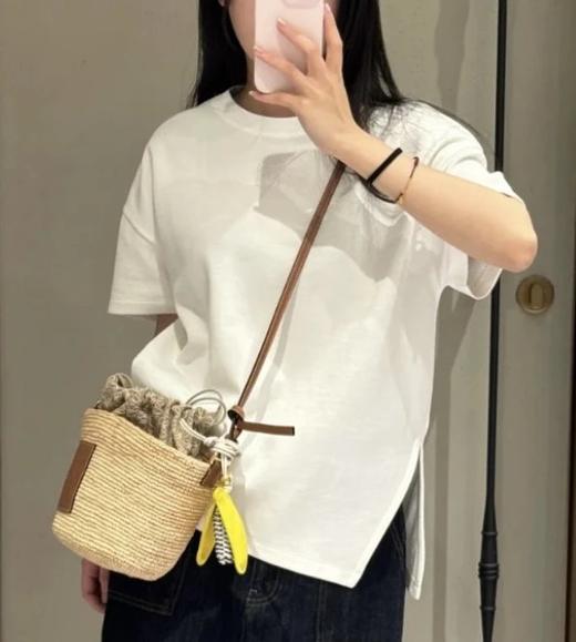 重磅渠道   lew科技面不对称剪裁短袖tee   不规则开衩  80支双股棉短袖T恤  绵软空气感   蓬松轻盈 商品图0