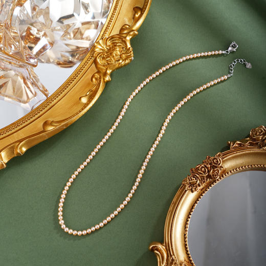 子佩集银S925珍珠惜王妃项链【ZXLY3.5-4MM】珠串2602 商品图1