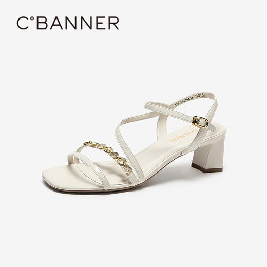 千百度 26年夏季新品 一字带凉鞋 A26386129 商品图1