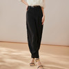 芳外2025夏季新款通勤百搭高腰显瘦镰刀裤黑色宽松哈伦休闲裤0371 商品缩略图2
