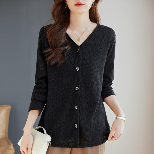 大码V领蕾丝打底衫女2026年新款高级感中长款上衣胖mm遮肚子宽松 商品图0